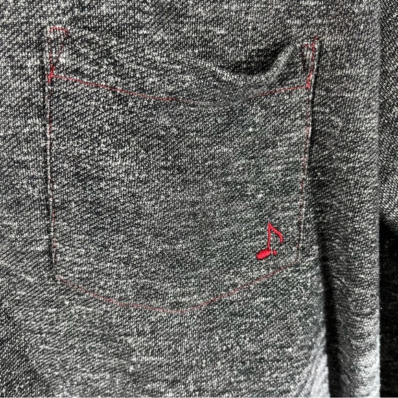 32 Bar Blue | Gray Long Sleeve French Terry Tee Pullover Red Accents See Note - Picture 5 of 9